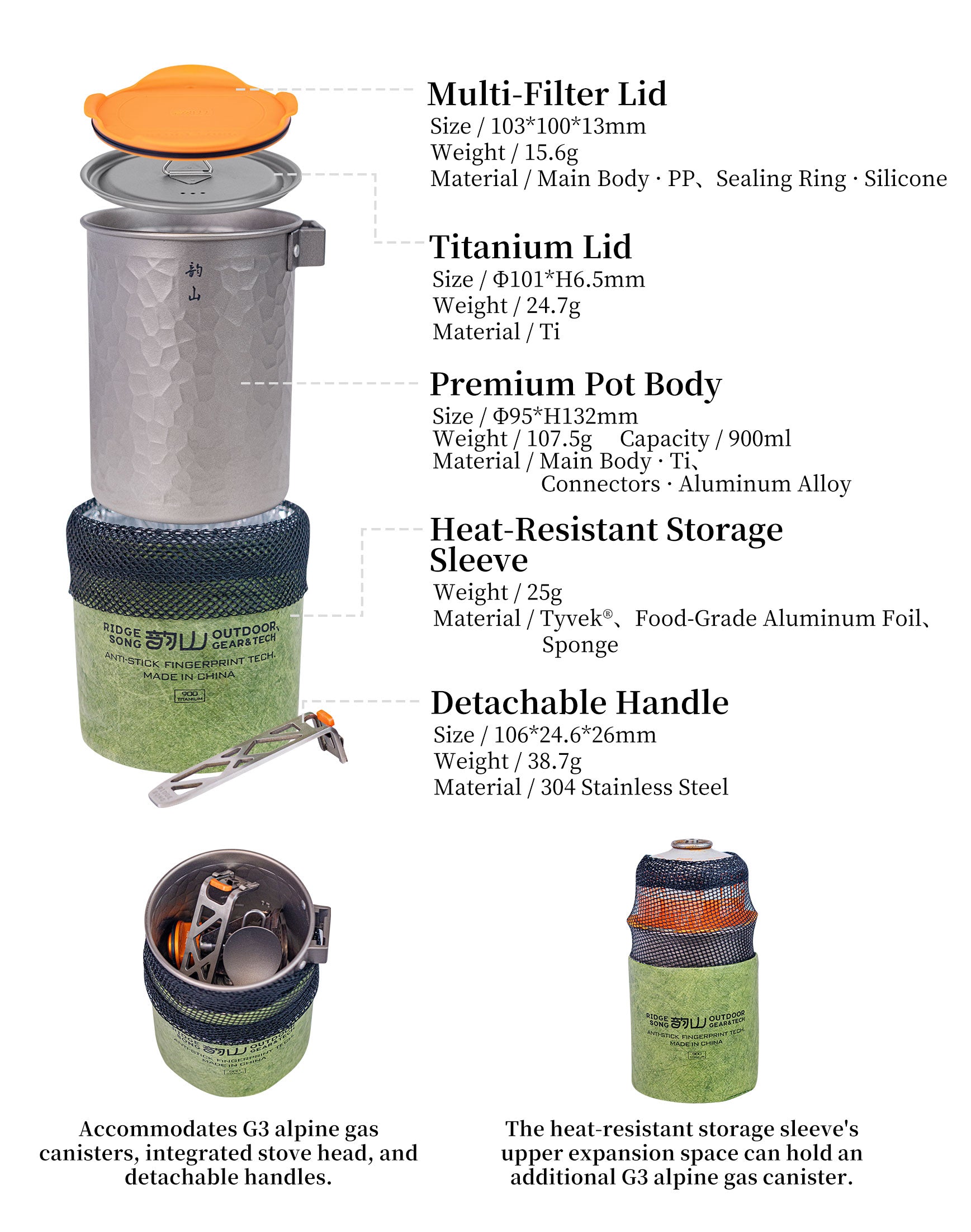 Tea&Coffee Fusion Titanium Trekking Pot