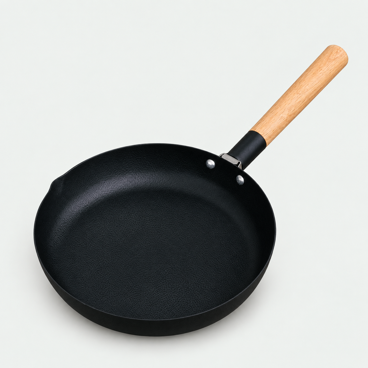 RidgeSong YS012 24 cm iron frying pan with removable white oak handle